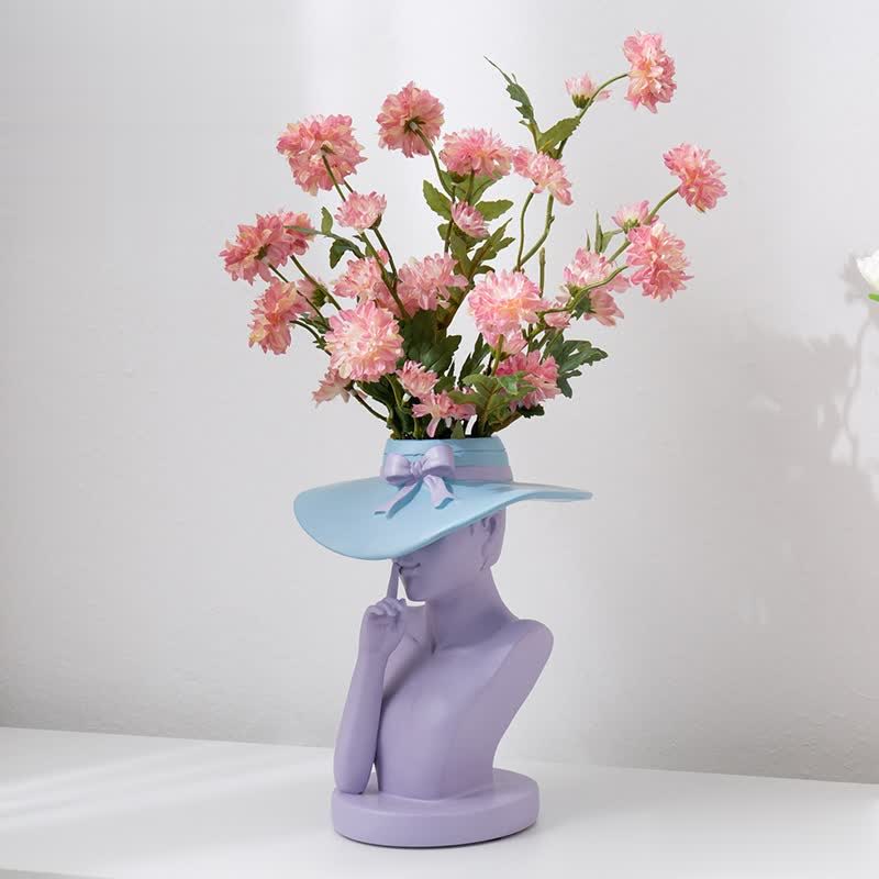 Modern Girl Statue Flower Vase feajoy