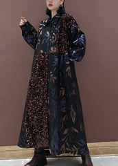 Natural Lapel Patchwork Spring Clothes Fashion Ideas Black Sequined Maxi Dress TCT21020301