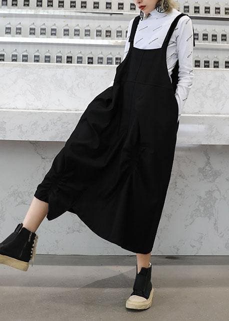 Natural black cotton quilting clothes Spaghetti Strap Cinched cotton robes Dress AT-FDL191120