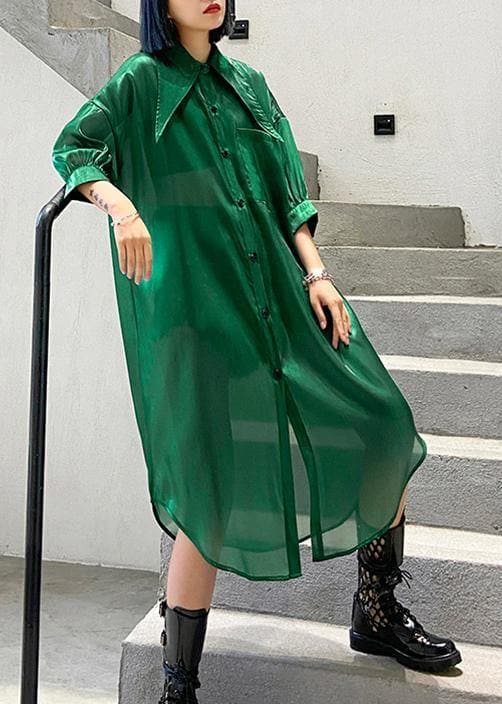 Natural half sleeve tulle Summer dresses plus size Fashion Ideas green Art Dresses AT-LTP200508