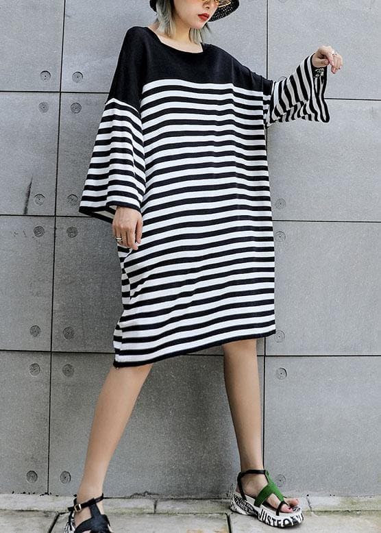 Natural patchwork Cotton quilting dresses Work striped Dress summer AT-SDM190717