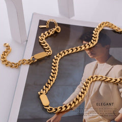 Necklace Bracelet Charm Jewelry Gold Chain Stainless Steel Charm Texture Collar YOS0337 Touchy Style