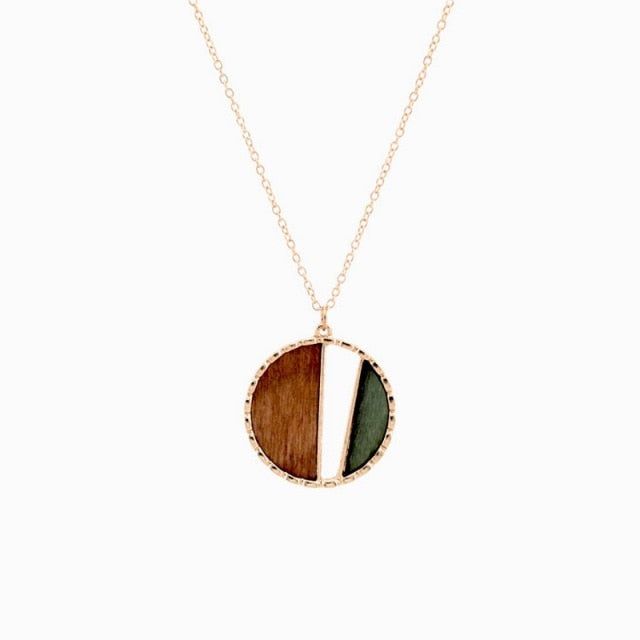 Necklaces Charm Jewelry Acrylic Wooden Geometric Fashion SMT260 Touchy Style