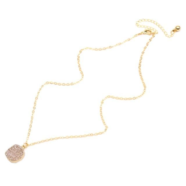 Necklaces Charm Jewelry Geometric Champagne Drusy Jewelry #NKS254 Touchy Style