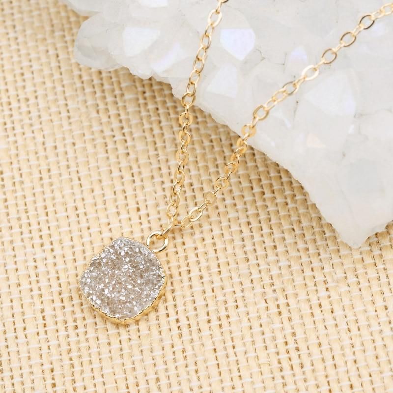 Necklaces Charm Jewelry Geometric Champagne Drusy Jewelry #NKS254 Touchy Style