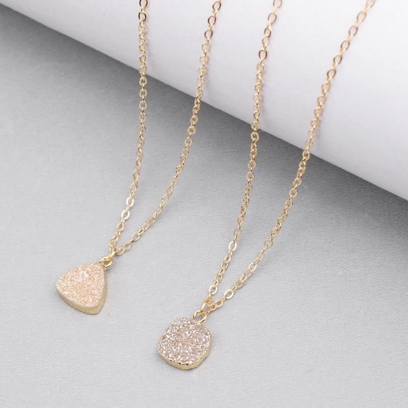 Necklaces Charm Jewelry Geometric Champagne Drusy Jewelry #NKS254 Touchy Style