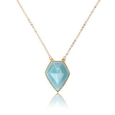 Necklaces Charm Jewelry NKS201 Blue Geometric Crystal Pendant Touchy Style