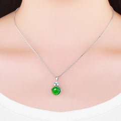 Necklaces Charm Jewelry Natural Green Chalcedony #201803303 Touchy Style