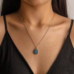 Necklaces Charm Jewelry Natural Stone Water Drop Pendant COS0454 Touchy Style