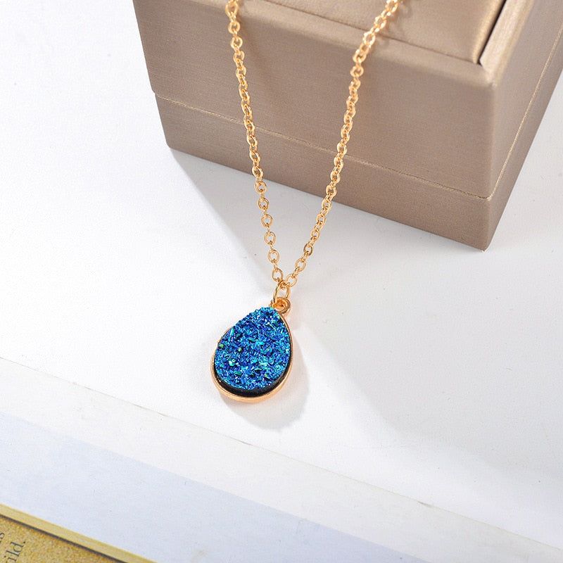 Necklaces Charm Jewelry Natural Stone Water Drop Pendant COS0454 Touchy Style