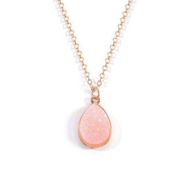 Necklaces Charm Jewelry Natural Stone Water Drop Pendant COS0454 Touchy Style