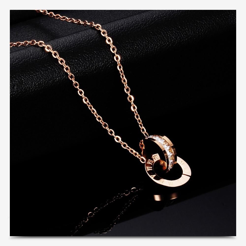 Necklaces Charm Jewelry Roman Numeral Double Pendant Fashion Touchy Style