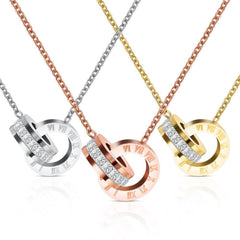 Necklaces Charm Jewelry Roman Numeral Double Pendant Fashion Touchy Style