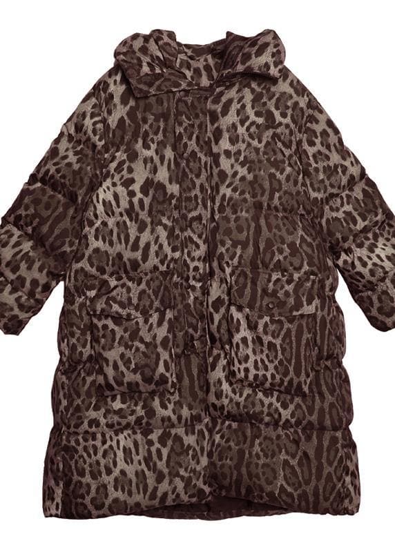 New Loose fitting snow jackets thick coats Leopard hooded Parkas AT-DJK191101