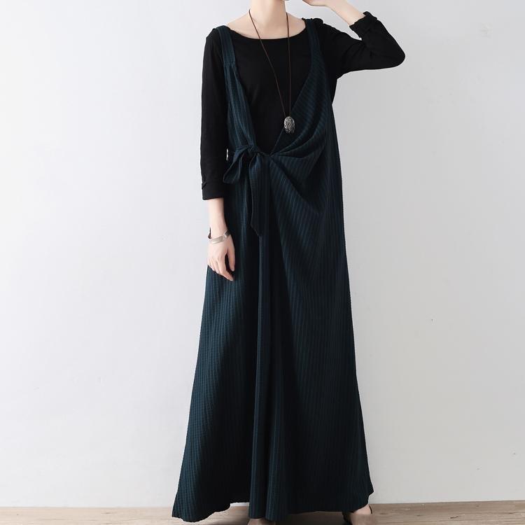 New blackish green jumpsuit pants striped wide leg oversize jumpsuits trousers side dylinoshop