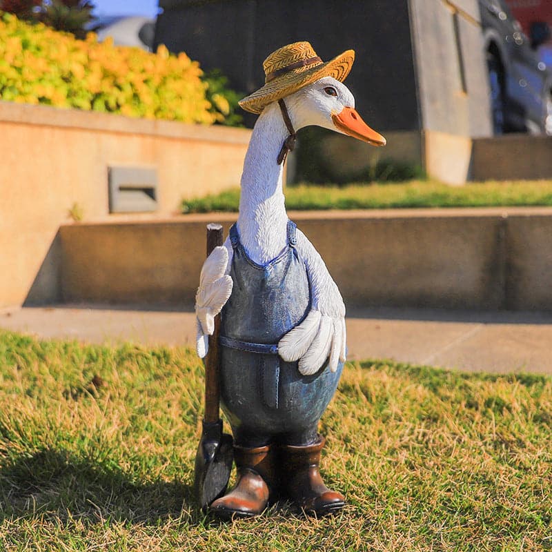 Duck Gardener Resin Statue Feajoy