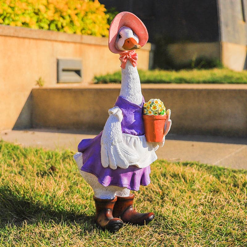 Duck Gardener Resin Statue Feajoy