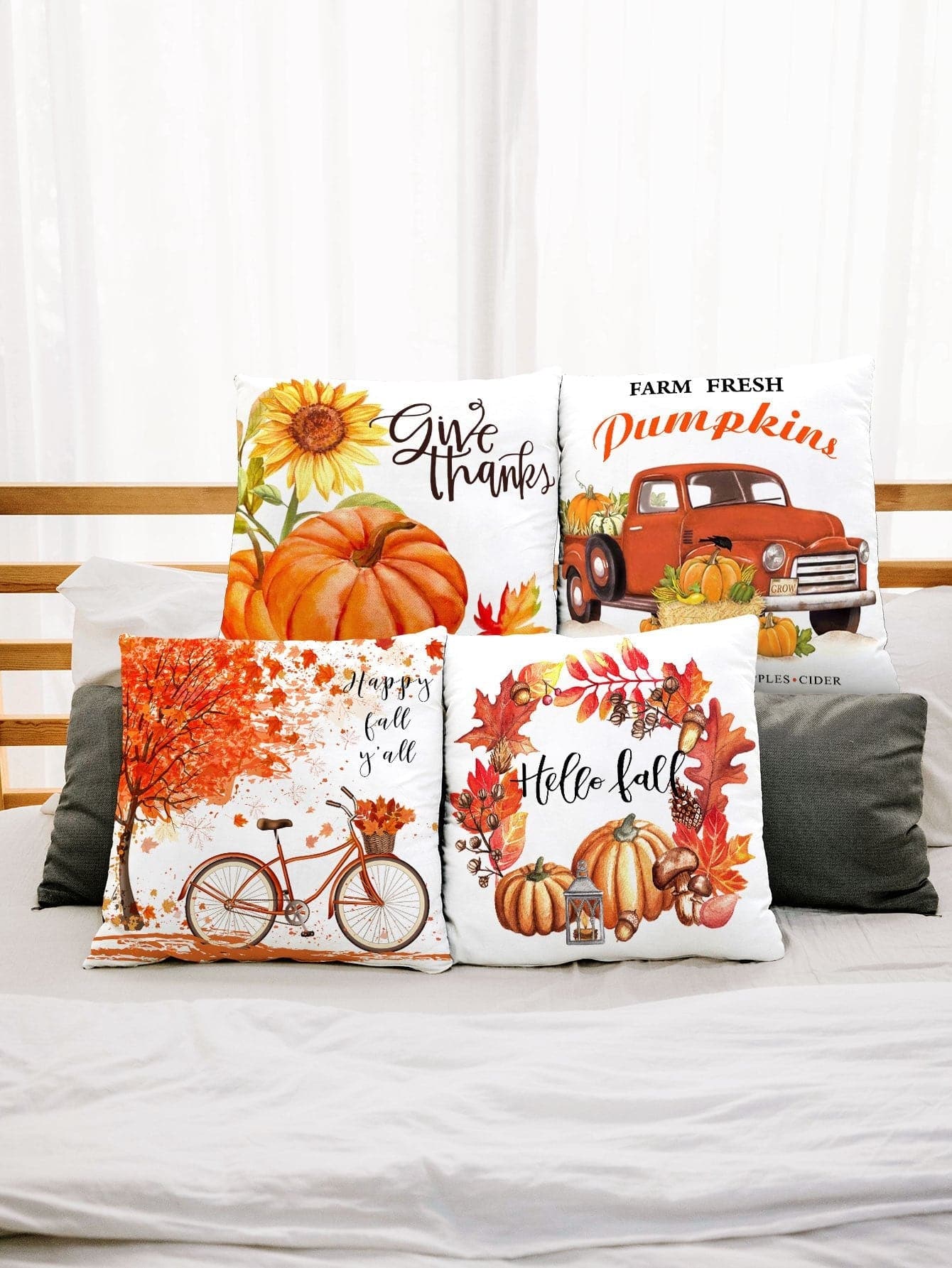 Autumn Pumpkins Cushion Covers dylinoshop