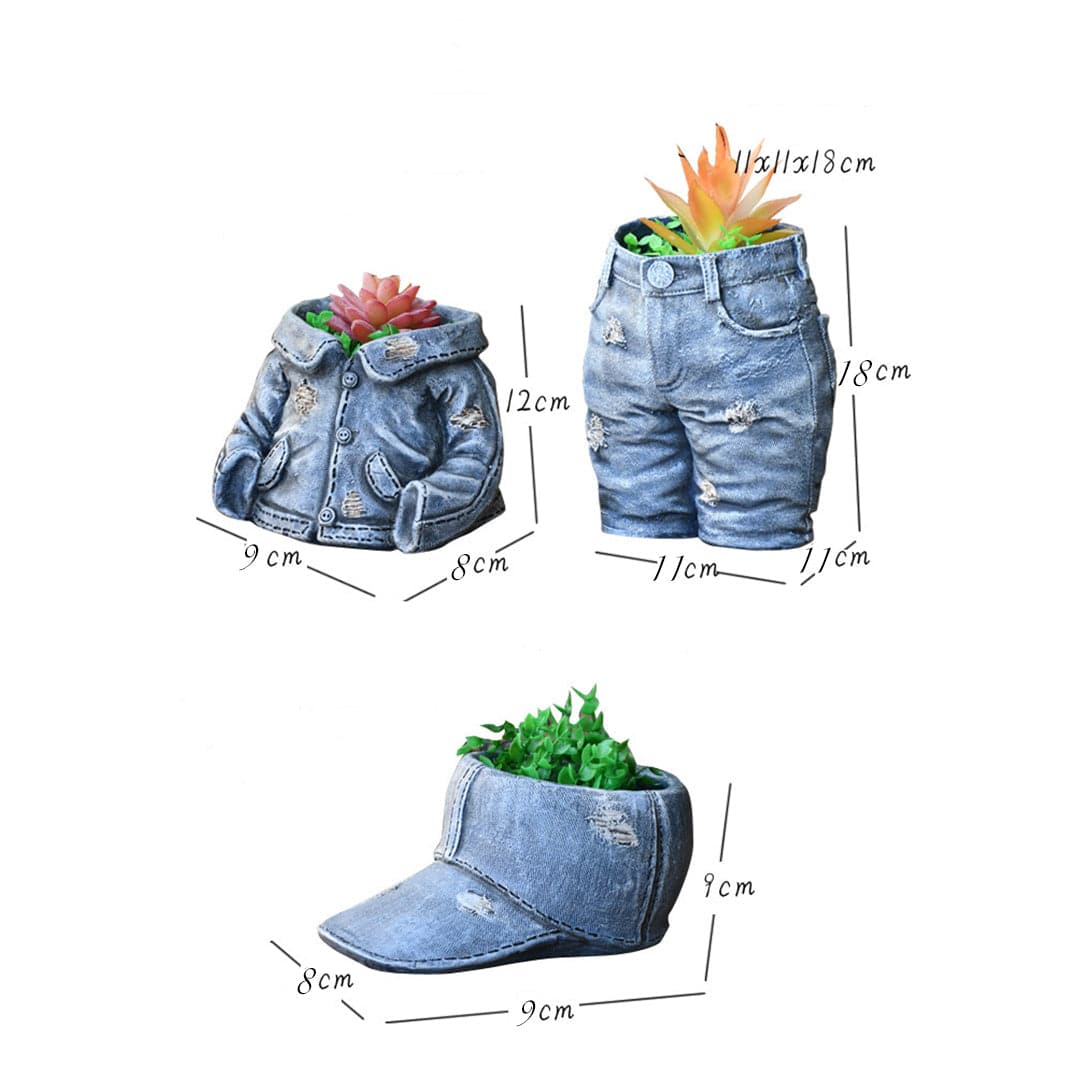 Denim Clothes Pants Flower Pot dylinoshop