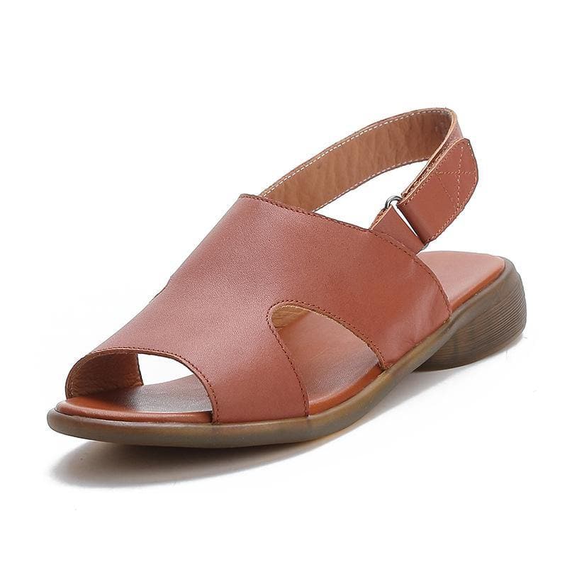 Orange Walking Sandals Genuine Leather Casual  Water Sandals LX210723