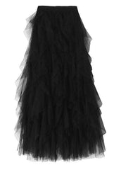 Organic Black tulle Tiered Summer Skirts CDM-SKTS210408