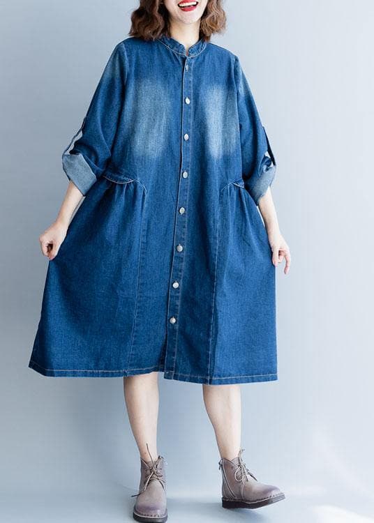 Organic denim blue embroidery Fine clothes For Women Wardrobes striped collar fall outwears TCT191011