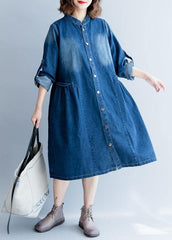 Organic denim blue embroidery Fine clothes For Women Wardrobes striped collar fall outwears TCT191011