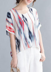 Organic o neck shirts women Inspiration striped top STP200409