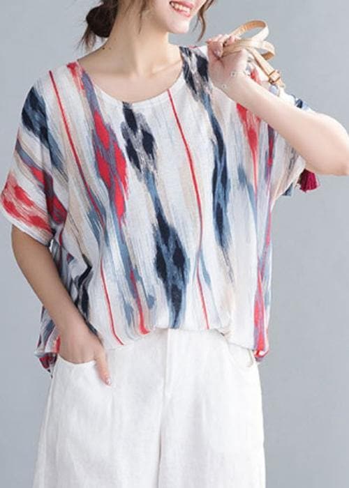 Organic o neck shirts women Inspiration striped top STP200409