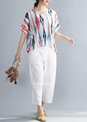 Organic o neck shirts women Inspiration striped top STP200409