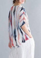 Organic o neck shirts women Inspiration striped top STP200409