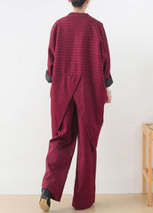 Original design red woolen suit female cocoon-shaped irregular mid-length coat autumn and winter AM-TCT201223