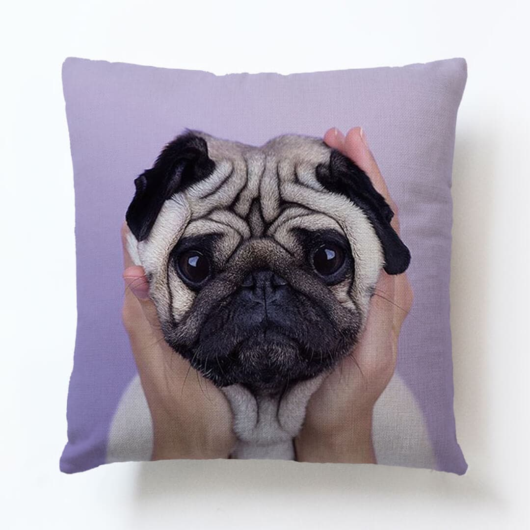 Cute Pug Art Pillow Cover dylinoshop