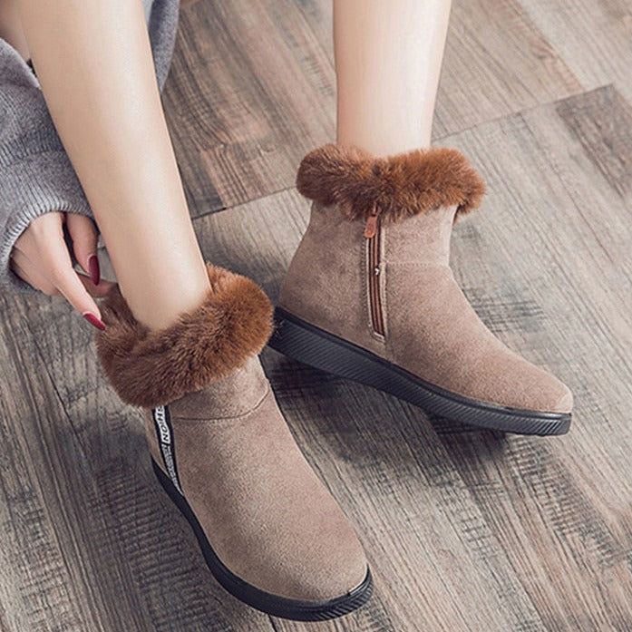 Platform Botas Women's Casual Shoes GCSZXC58 Ankle Boots Suede Plush Furry Touchy Style