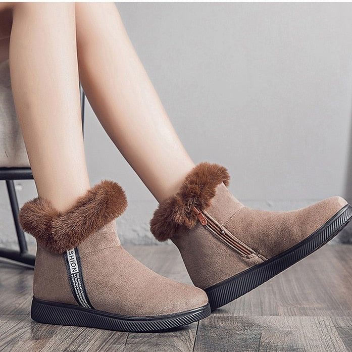 Platform Botas Women's Casual Shoes GCSZXC58 Ankle Boots Suede Plush Furry Touchy Style