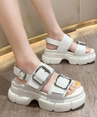 Platform White Hiking Sandals Buckle Strap Platform best sandals for walking LX210723