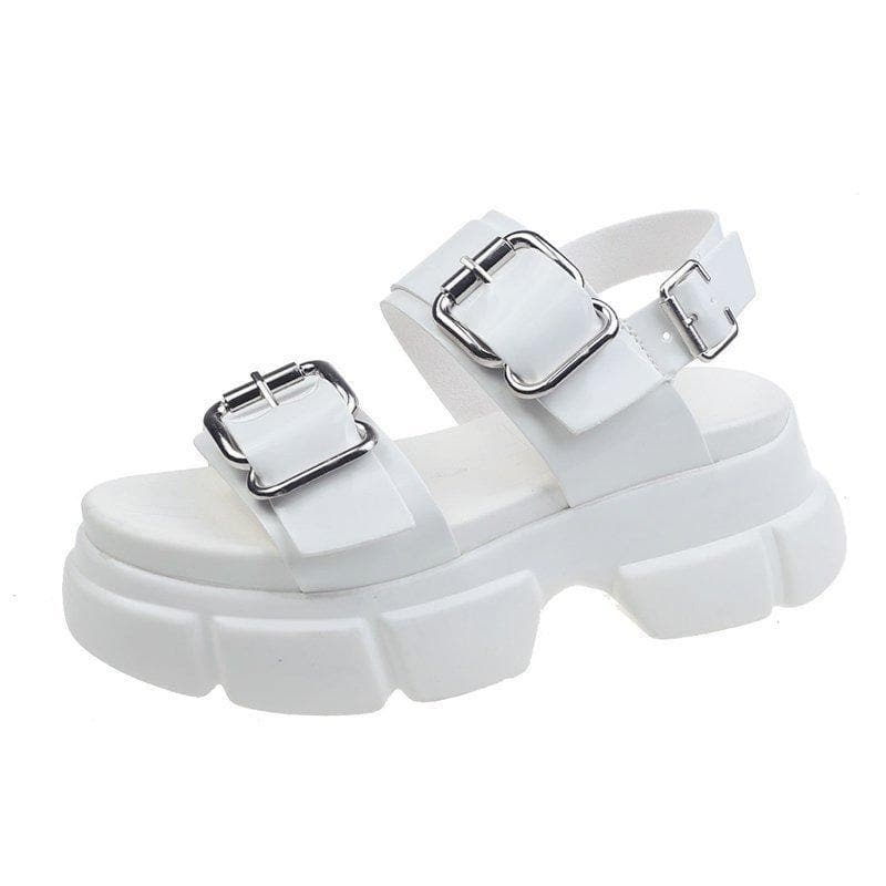 Platform White Hiking Sandals Buckle Strap Platform best sandals for walking LX210723