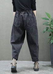 Plus Size Black high waist thick denim Pants Winter NZ-LPTS220105