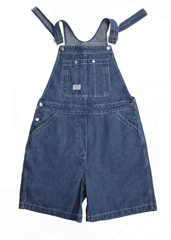 Plus Size Blue Original Design Cotton Denim Jumpsuit Shorts Summer dylinoshop