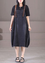 Plus Size Denim Blue Original Design Cotton Strap Long Dresses Summer WG-SDL220630