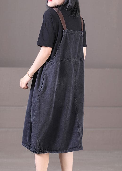 Plus Size Denim Blue Original Design Cotton Strap Long Dresses Summer WG-SDL220630