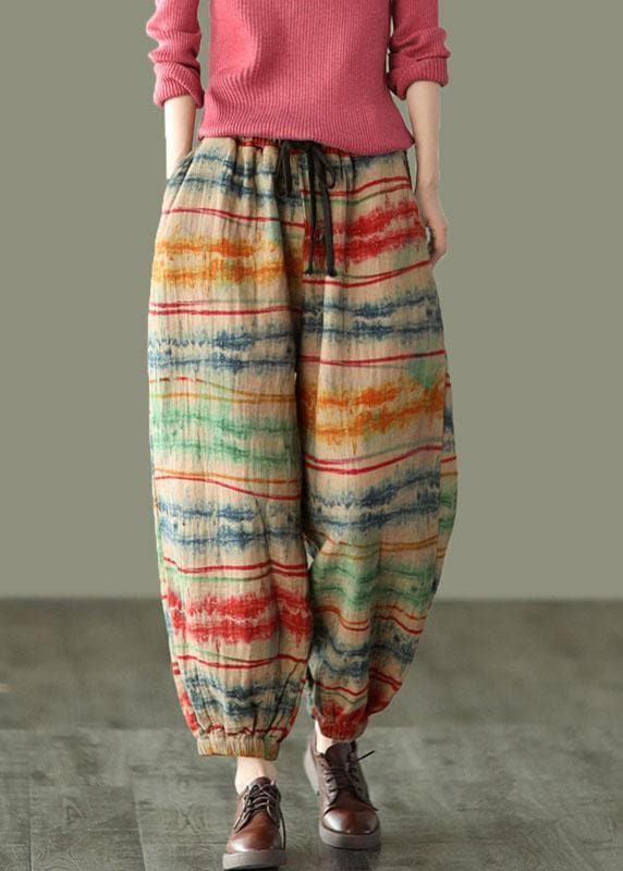 Beautiful Sunset Print Fall Linen Harem Pants-Limited Stock GK-LPTS210819