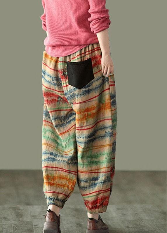 Beautiful Sunset Print Fall Linen Harem Pants-Limited Stock GK-LPTS210819