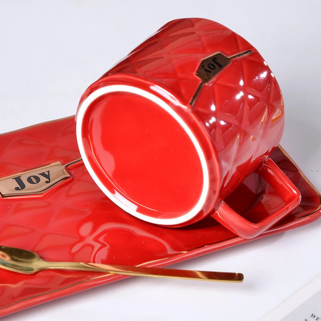 Handbag-Shaped Creative Mug With Saucer & Spoon Feajoy