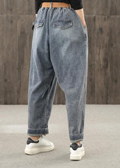 Retro denim blue autumn new trousers plus size harem pants LPTS200915