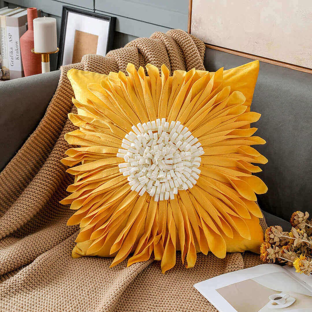 Handmade Sunflower Cushion Covers Feajoy