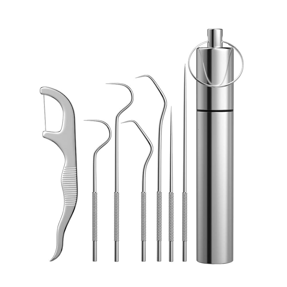 Stainless Steel Toothpick Set 7pcs Reusable dylinoshop