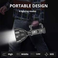 Rechargeable Handheld Spotlight Flashlight 90000 High Lumens dylinoshop