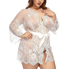 Bridesmaid See-though Plus Size Bath Robe Lingerie dylinoshop