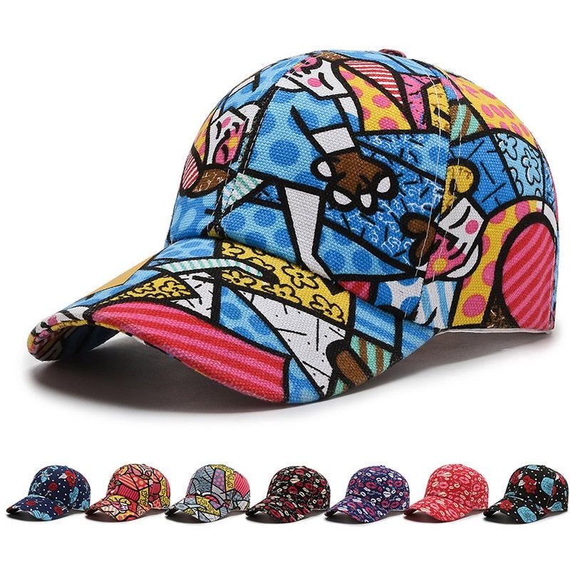 Cartoon Print Baseball Caps dylinoshop